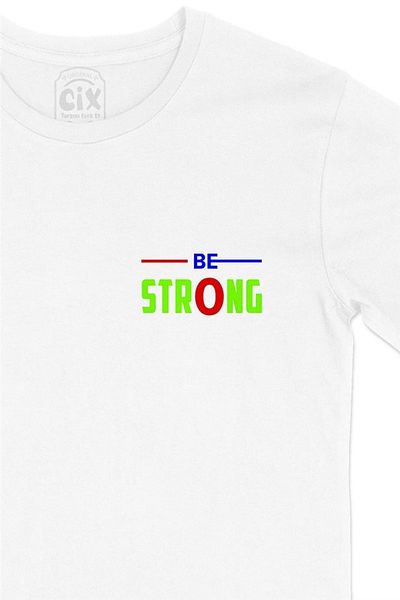 Cix Λευκό μπλουζάκι με στάμπα με σχέδιο Strong Be Strong Pocket
