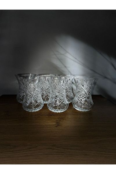 Paşabahçe Cut Eye Pattern Thin Waisted Tea Cup