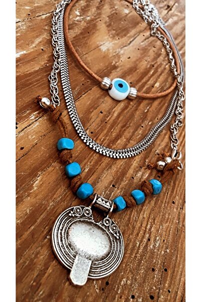 by özllem Ethnic Design Blue Necklace Set