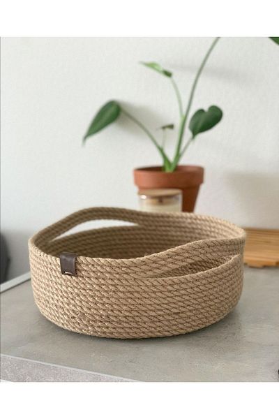 LOREN TEXTİLE Καλάθι από σχοινί γιούτας/οργανωτής // 25x10