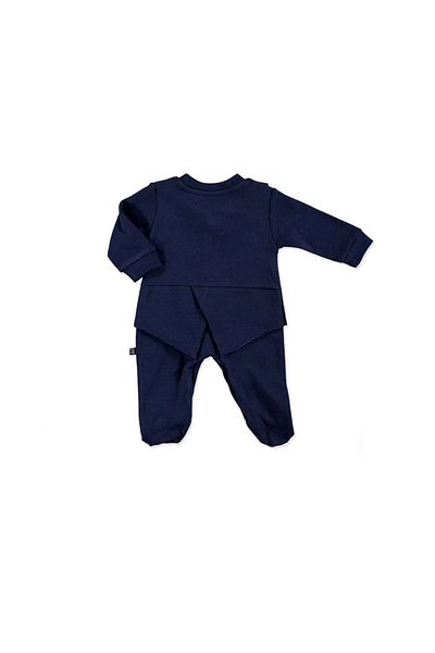 Mymio Baby Tuxedo Interlock Long Sleeve Booties Baby Collar Jumpsuit