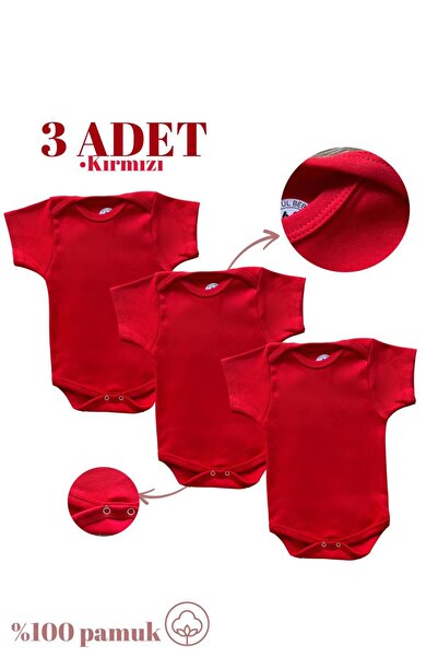 Harmandar Kısa Kollu 3'lü %100 Organik Pamuk Çıtçıtlı Bebek Body & Zıbın
