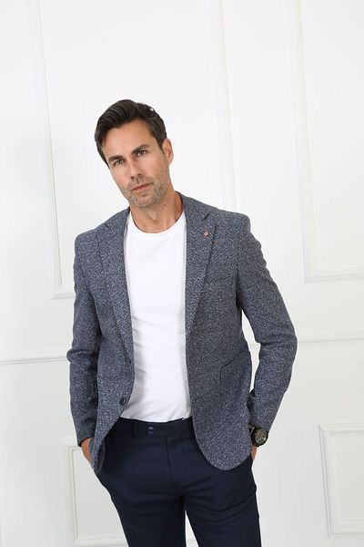 ACTUAL Blazer Slim Fit Blazer Single Jacket 7137-1 R1 Navy