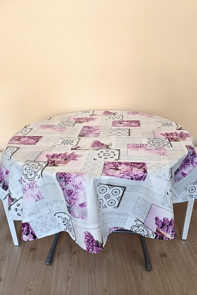 ELEGANCEV ALTI ASTARLI YUVARLAK MUŞAMBA MASA ÖRTÜSÜ -140 CM ÇAP-ELG2