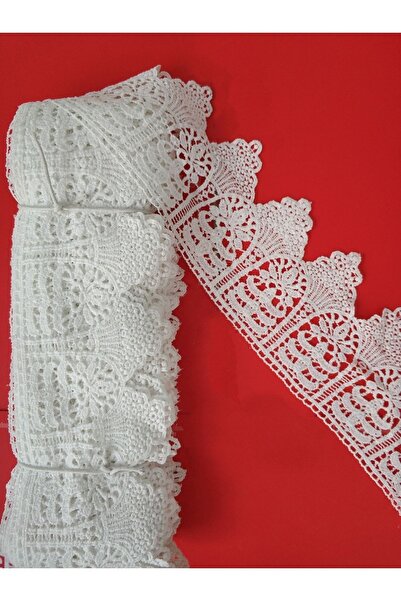 DUAYEN Güpür Dantel Kenar Geniş Çamdibi Desen 1 Metre