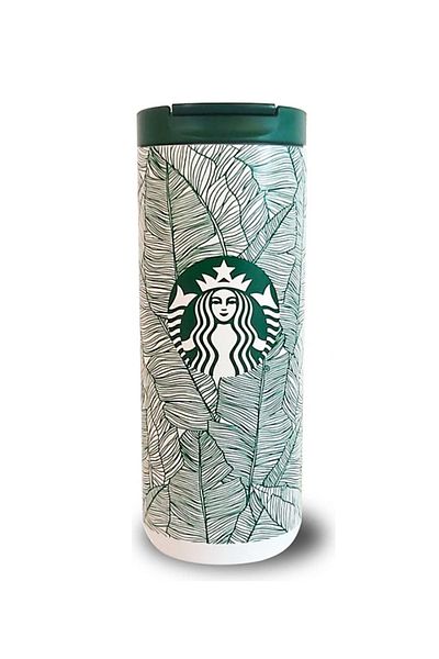 Starbucks ® Stainless Steel Leaf Patterned Thermos 355 ml -