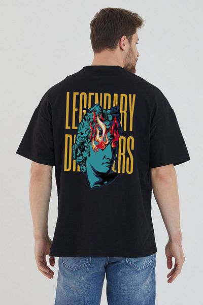 DEEPSENCE Μπλουζάκι LEGENDRY Unisex Μαύρο Oversize - Πίσω εμπριμέ