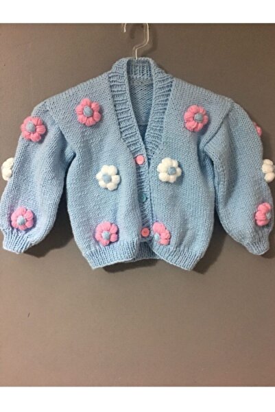 EL ÖRGÜSÜ CİCİ BEBE El Örgüsü Kız Bebek Çiçekli Hırka