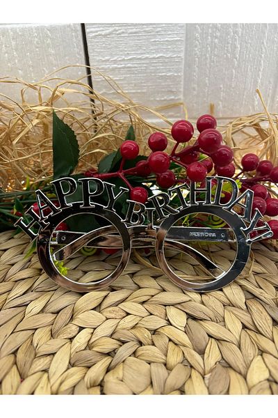 Deniz Party Store Happy Birthday Silver Plastic Glasses - 1 PCS