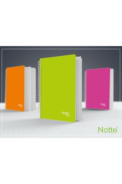 Notte Trend A-4 160 Sheets Checked Spral Plastic Cover Notebook