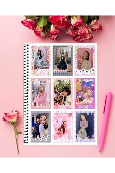 animeandyourworld Blackpink Notebook 1 Piece Special Design A4 Size 21*29 Cm Wired Checkered Large Size Notebook