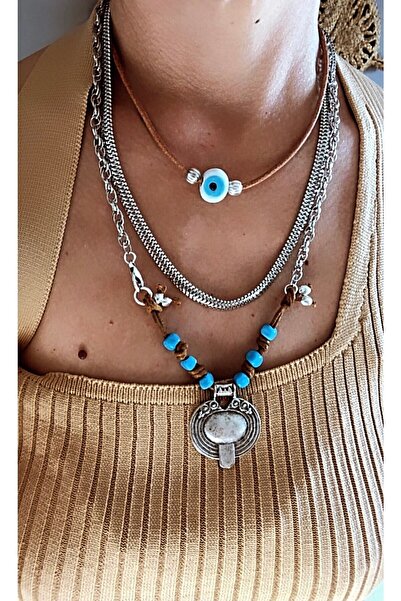 by özllem Ethnic Design Blue Necklace Set