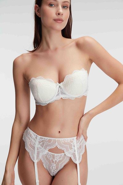 Anıl 4843 Model Women's Bra and Garter Set - String and Socks Set
