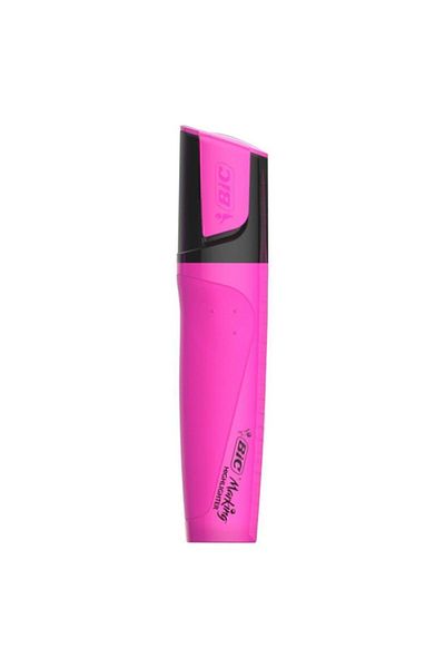 Bic 968586 Highlighter Marking Flat Highlighter 12 Pieces Pink (1 Pack 12 Pieces)