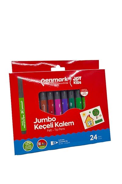 penmark Jumbo Felt Tip Pen 24 Colors Washable Super Vivid Colors