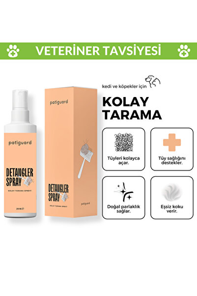 Patiguard Kolay Tarama Spreyi 250ML Kedi Köpek Kıtık Açıcı Dolaşıklık Giderici Tüy Bakım ve Sağlığı