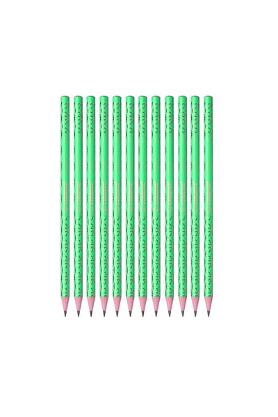 Stabilo Fine Line Green Round Black Pencil 2b 12 Pcs