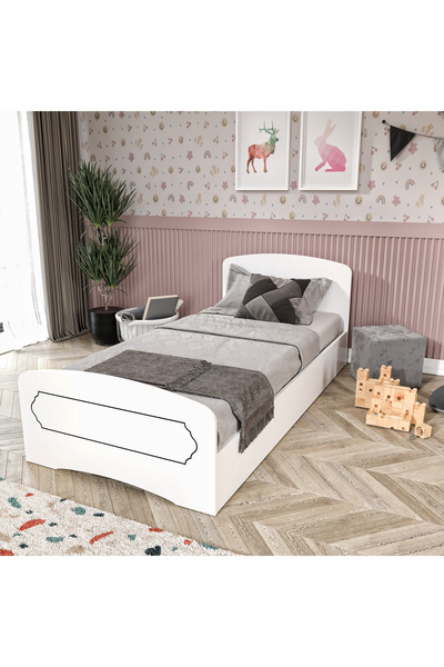 KZNMOB HOME Hayal Tek Kişilik Mdf Karyola Beyaz - 90 Cm X 190 Cm Yataklarla U...