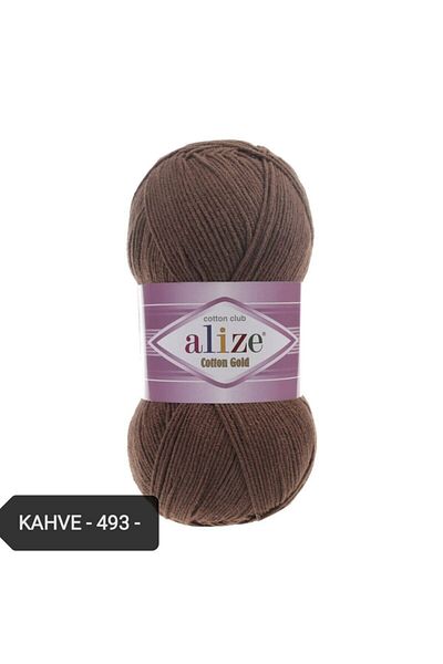 Alize Βαμβακερό χρυσό νήμα Amigurumi 100 gr Χειροποίητο νήμα πλεξίματος Βαμβακερό ακρυλικό 493 νήμα πλεξίματος καφέ