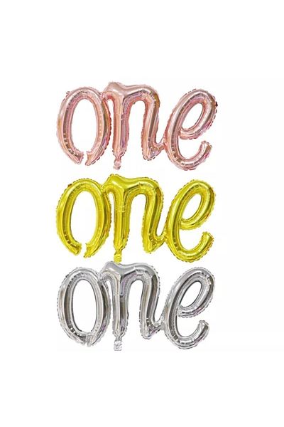 asöy Pink Rose Gold One Foil Balloon - 1 Year Old Birthday