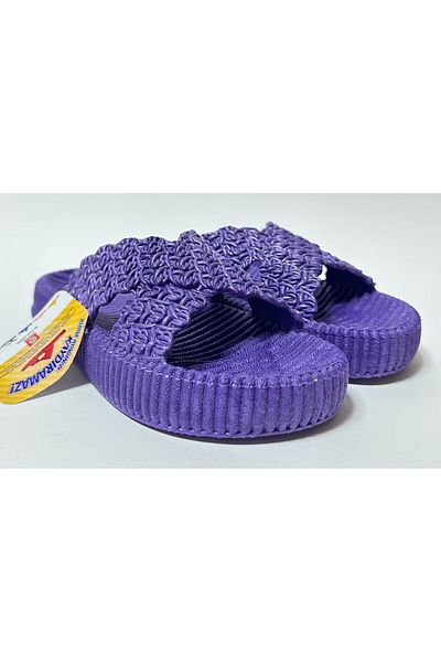 GEZER Pardoseală umedă pentru femei din plastic cu talpă groasă și aspect de paie - papuci de casă și stradă