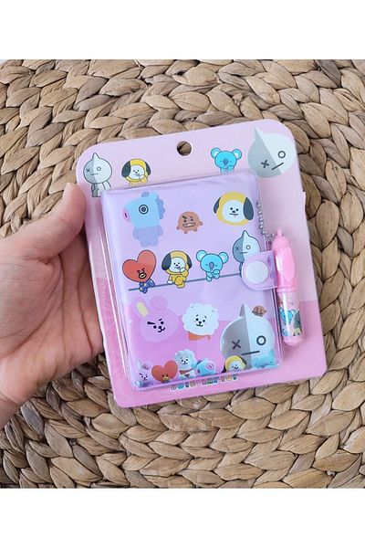 Pembe Çarşı BTS Kpop Mini Notepad - 1 Piece with Pens