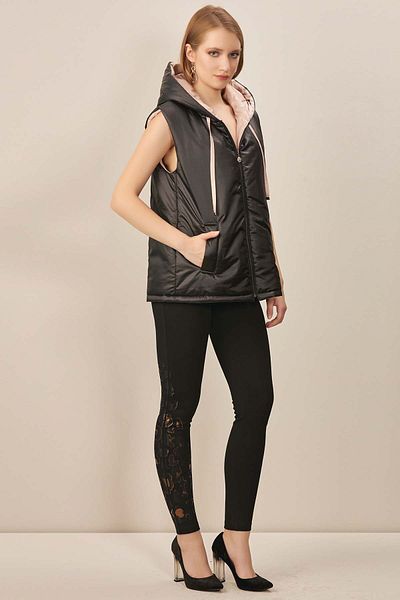 Guitar Hooded Black Woven Vest