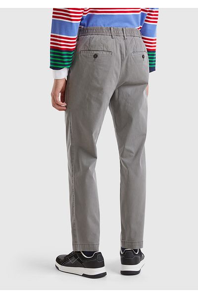 United Colors of Benetton Men's Anthracite Cotton Blend - Trousers with Side and Back Pocket Detail