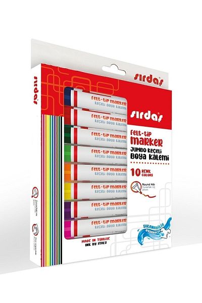 Sırdaş Jumbo Felted Paint Pen Washable 3mm Round Tip Set of 10