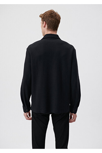 Mavi Siyah Gömlek Loose Fit / Bol Rahat Kesim 0210725-900