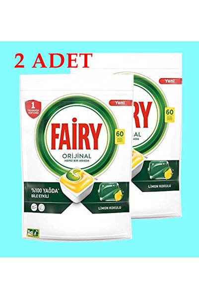Fairy Bulaşık Makinesi Deterjanı Orijinal Hepsi Bir Arada Limon Kokulu 2x60 Kapsül