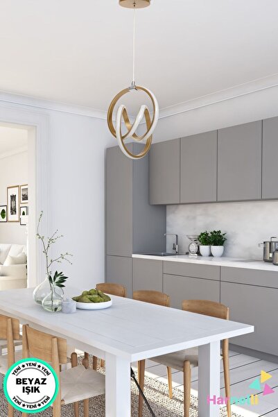Harnelli Mutfak Oda Hol Antre Beyaz Işık Modern Ledli Avize