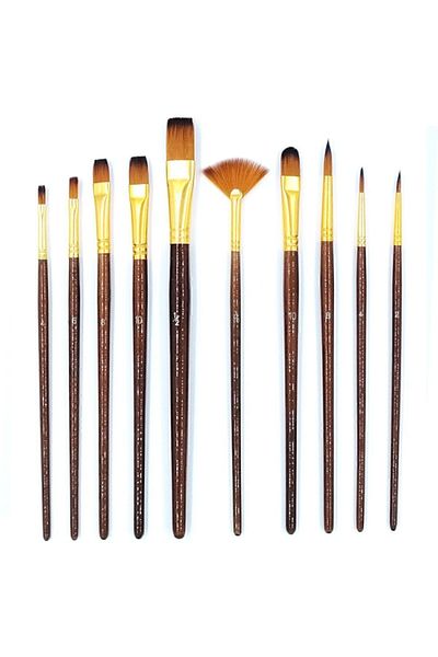 Bianyo Mei Te Mixed Brush Set 10 pcs N:hkd76 Brown Handle