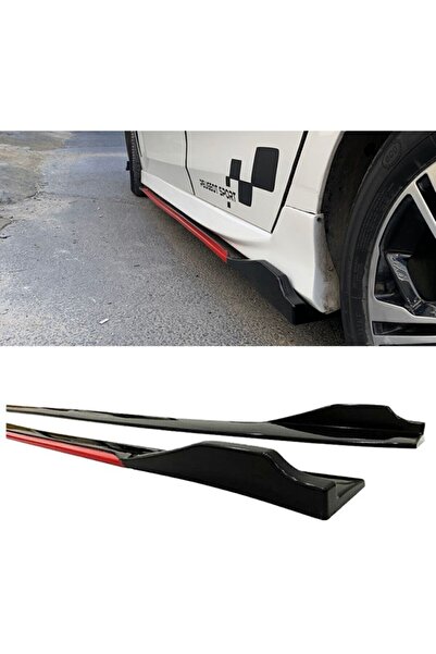 Omg Oto Honda Civic Fd6 2006-2011 Kırmızı Şeritli Yan Marşpiyel 2 Adet Piona Black Uyumlu