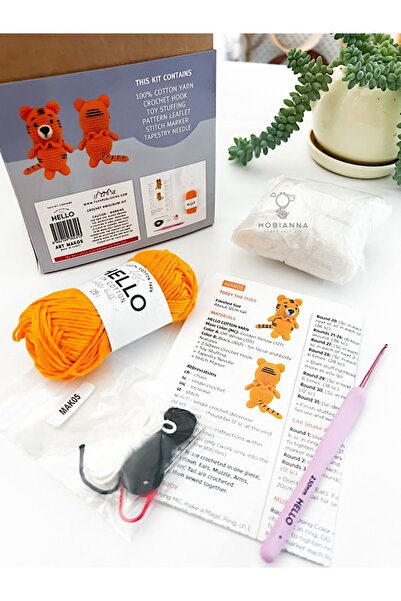 Hobianna Hello Tığ Işi Mini Amigurumi Kiti - Kaplan Torey