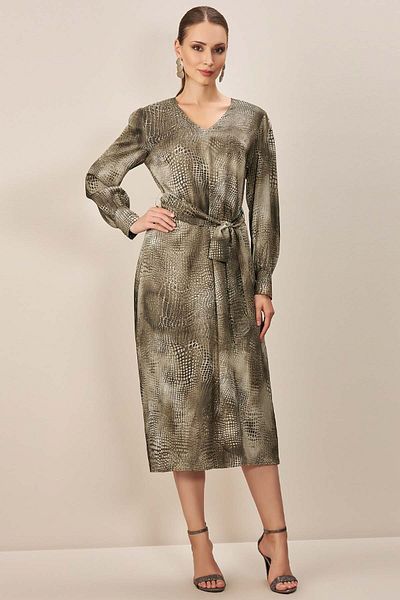 Guitar Rochie colorată din satin cu decolteu în V