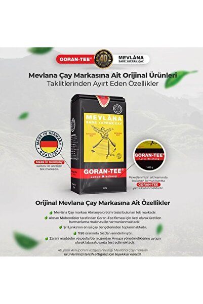 Mevlana Çay Goran Tee 500 gram Mevlana Sade Yaprak Cay Luxus Mischung