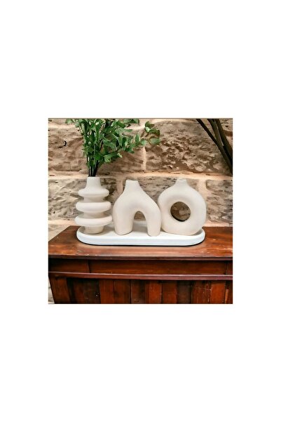 AFT Minimal Vazo Set 3'lü Bohem Biblo Minyatür Dekoratif Vazo, Hediyelik Eşya...