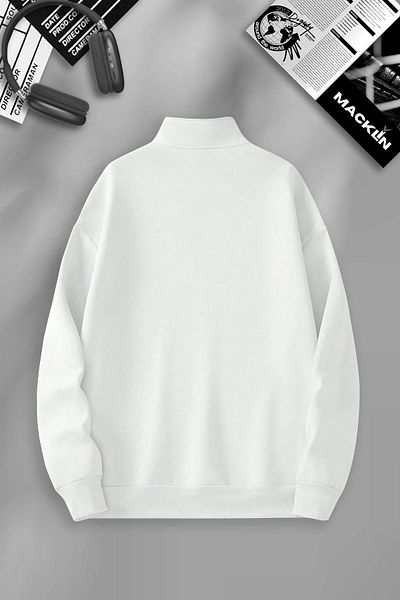 macklin Gangster's Printed Unisex Basic Pullover Sweatshirt - Half Zipper, Stand Collar