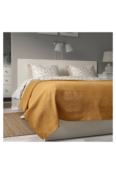 IKEA yatak örtüsü, sarı-bej, 230x250 cm