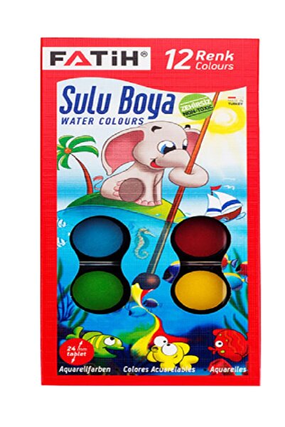 Fatih FATİH 12'Li Jumbo Mum Boya - Kuru Boya - Sulu Boya - Pastel Boya - Keçeli Kalem ( Toplam 60 Parça )