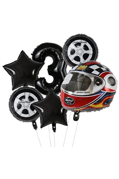 DÜVENCİ TİCARET مجموعة بالونات من رقائق الخوذة للأرقام العمرية