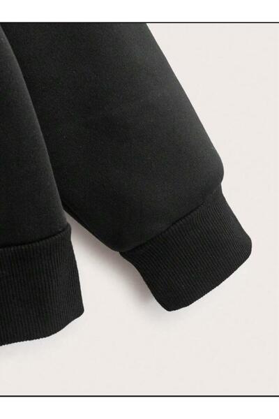 SELENA BUTİK Μαύρη ζακέτα με φερμουάρ Unisex