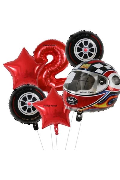 DÜVENCİ TİCARET Age Number Helmet Foiled Balloon Set