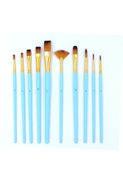 Bianyo Mei Te Mixed Brush Set 10 Pieces N:hkd77 Blue Handle