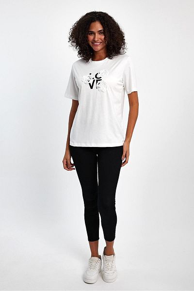 PEPPER MİNT LONDON Love Rose Pattern T-Shirt