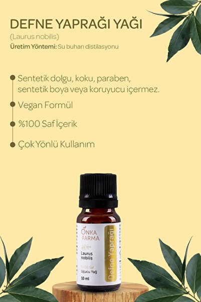 OnkaFarma Onka Farma Defne Yağı - %100 Saf Defne Uçucu Yağı - 10 ml