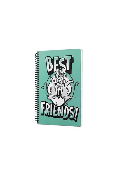 Mabbels Tom And Jerry Best Friends Spiral Notebook Green - Striped