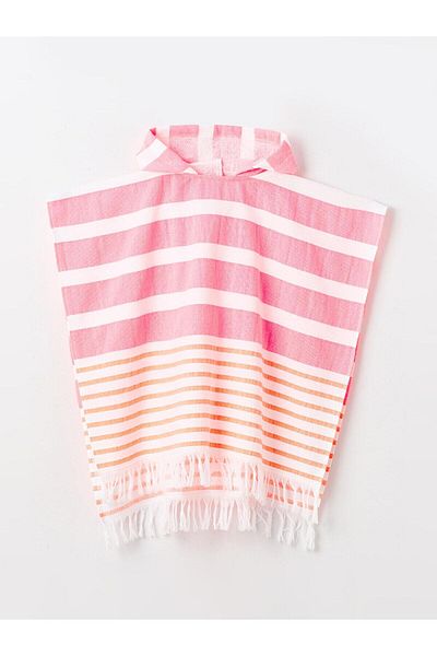 LC Waikiki LCW ACCESSORIES – Süßes rosa Poncho-Strandtuch für Mädchen mit Quasten