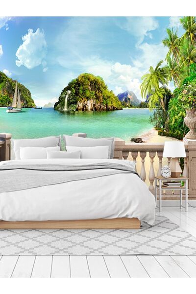 dreamwall Duvar Kağıdı Sahil Manzaralı Balkon Desenli Tekstil